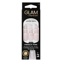 Manicare Glam Press On Nails Medium Square French Pink Kit