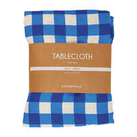 Annabel Trends tablecloth linen cobalt check