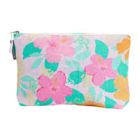 Annabel Trends Cosmetic Bag - Linen - Large - Hibiscus