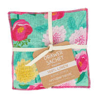 Annabel Trends Drawer Sachet - Linen - Camellias Mint