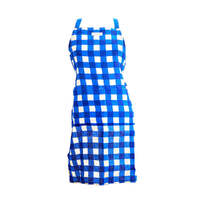 Annabel Trends Apron - Linen - Cobalt Check