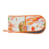 Annabel Trends Double Oven Mitt - Linen - Seafood Multi