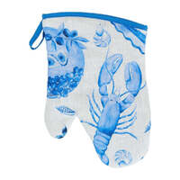 Annabel Trends Oven Mitt - Linen - Seafood Blue