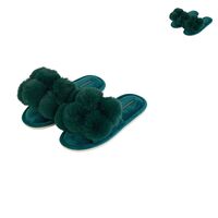 Annabel Trends Pom Pom Slipper - Cosy Luxe - Emerald