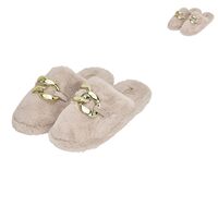 Annabel Trends Luxe Mule Slippers - Taupe