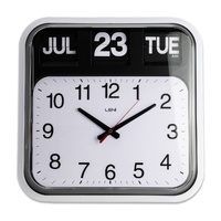 Banker's Wall Clock with Calendar 43x43x11cm - White