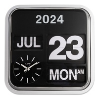 Banker's Wall Clock with Calendar 43x43x16cm - Black
