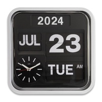 Banker's Wall Clock with Calendar 32x32x11cm - Black