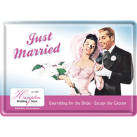 Nostalgic-Art Metal Postcard Just Married 10x14cm