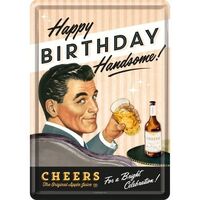 Nostalgic-Art Metal Postcard Say it 50's Happy Birthday Man 10x14cm