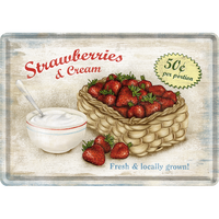 Nostalgic-Art Metal Postcard Strawberries and Cream 10x14cm