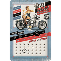 Nostalgic-Art Medium Sign Calendar Best Garage 20x30cm