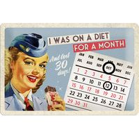 Nostalgic-Art Medium Sign Calendar On a Diet 20x30cm