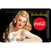 Nostalgic-Art Medium Sign Coca-Cola - Beauties black/white - Refreshing 20x30cm