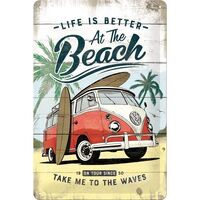 Nostalgic-Art Medium Sign VW Bulli - Beach 20x30cm