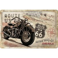 Nostalgic-Art Medium Sign Route 66 Bike Map 20x30cm