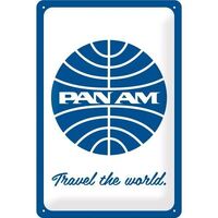 Nostalgic-Art Medium Sign Pan Am - Travel The World 20x30cm