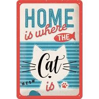 Nostalgic-Art Medium Sign Home is where the cat is 20x30cm