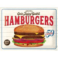 Nostalgic-Art Large Sign Hamburgers 30x40cm