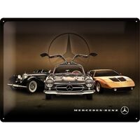 Nostalgic-Art Large Sign Mercedes-Benz 3 Cars 30x40cm