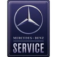 Nostalgic-Art Large Sign Mercedes Service Blue 30x40cm