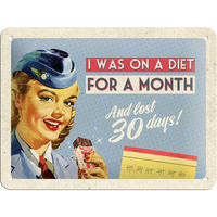 Nostalgic-Art Small Sign I was on a diet 15x20cm