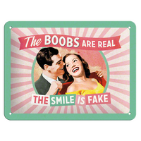 Nostalgic-Art Small Sign the boobs are real 15x20cm