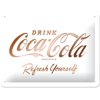 Nostalgic-Art Small Sign Coca-Cola Logo White 15x20cm