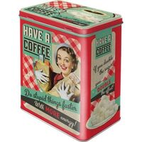 Nostalgic-Art Tin Storage Box Large Have a Coffee 10x14x20cm