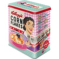 Nostalgic-Art Tin Storage Box Large Kellogg's Happy Hostess Corn Flakes