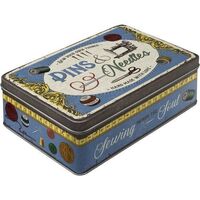 Nostalgic-Art Flat Storage Tin Pins & Needles Sewing Box 23x16x7cm