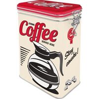 Nostalgic-Art Clip Top Storage Tin Strong Coffee Served Here 7.5x11x1725cm