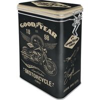 Nostalgic-Art Clip Top Storage Tin Goodyear - Motorcycle 7.5x11x1725cm