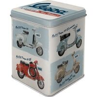 Nostalgic-Art Tea Storage Tin Vespa Model Chart 7.5x7.5x9.5cm