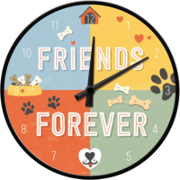 Boyle Nostalgic-Art Wall Clock Friends Forever Retro Printed Design