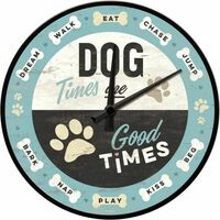 Boyle Nostalgic-Art Wall Clock Dog Times 30cm Retro Printed Design