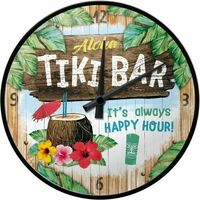 Boyle Nostalgic-Art Wall Clock Tiki Bar 30cm Retro Printed Design