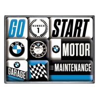 Nostalgic-Art 9pc Magnet Set BMW - Motor