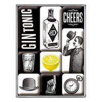 Nostalgic-Art 9pc Magnet Set Gin & Tonic