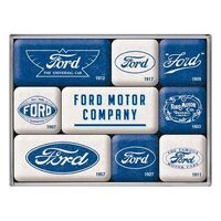 Nostalgic-Art 9pc Magnet Set Ford Logo Evolution