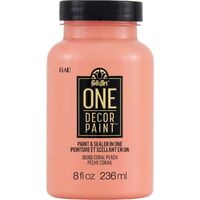 FolkArt One Decor Paint 236ml Coral Peach - Eggshell Finish