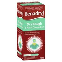 Benadryl PE Dry Cough & Nasal Congestion Non Drowsy Berry Flavour 200mL