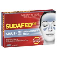 Sudafed PE Sinus + Anti Inflammatory Pain Relief 24 Tablets