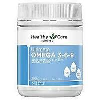 Healthy Care Ultimate Omega 3-6-9 200 Capsules Suppport Healthy Skin Joint Heart