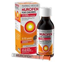 Nurofen For Children 5-12yrs Liquid 200mg/5mL Ibuprofen Strawberry 200mL