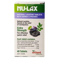 Nulax Natural Laxative Tablets with Senna and Prunes 40 Tablets