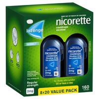 Nicorette Quit Smoking Regular Nicotine Lozenge Mint 8 x 20 Pack