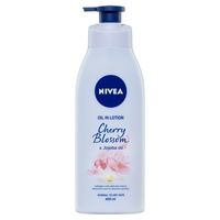 Nivea Body Oil In Lotion Cherry Blossom Jojoba 400ml 24h+ Deep Moisture