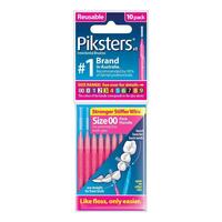 Piksters Interdental Brushes Size 00 Pink 10 Pack