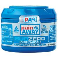 Pain Away Sub Zero Joint + Muscle Pain Relief Cold Cream 70g Mild Arthritis